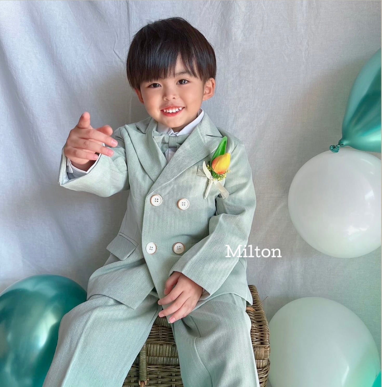 グリーンジャケットスーツ】80 90 100 110 120 130 cm 男の子 スーツ
