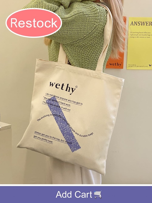 wethy トートバッグ コットンバッグ　帆布トート　韓国雑貨