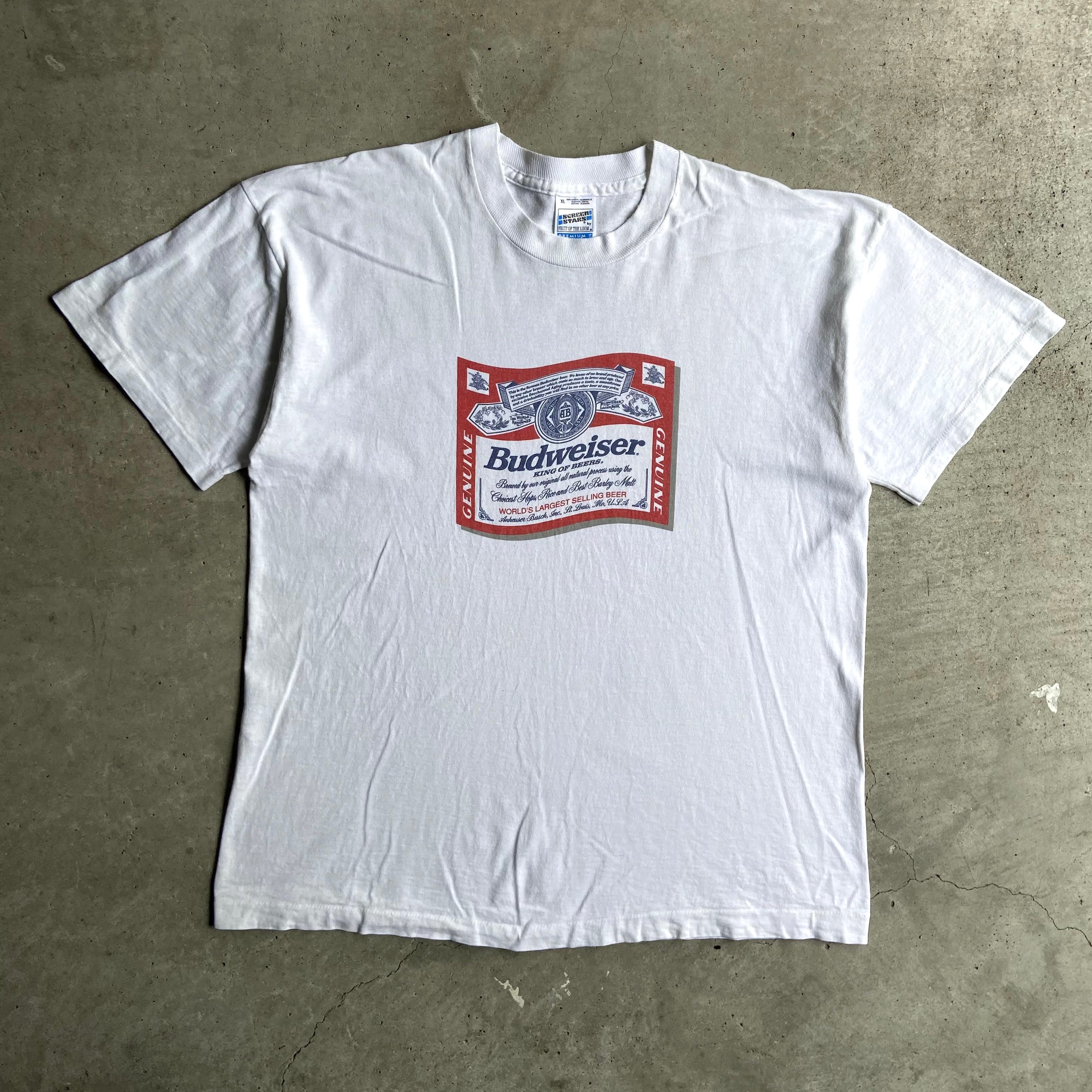90年代 Budweiser 企業ロゴ プリントTシャツ メンズXL 古着 90s