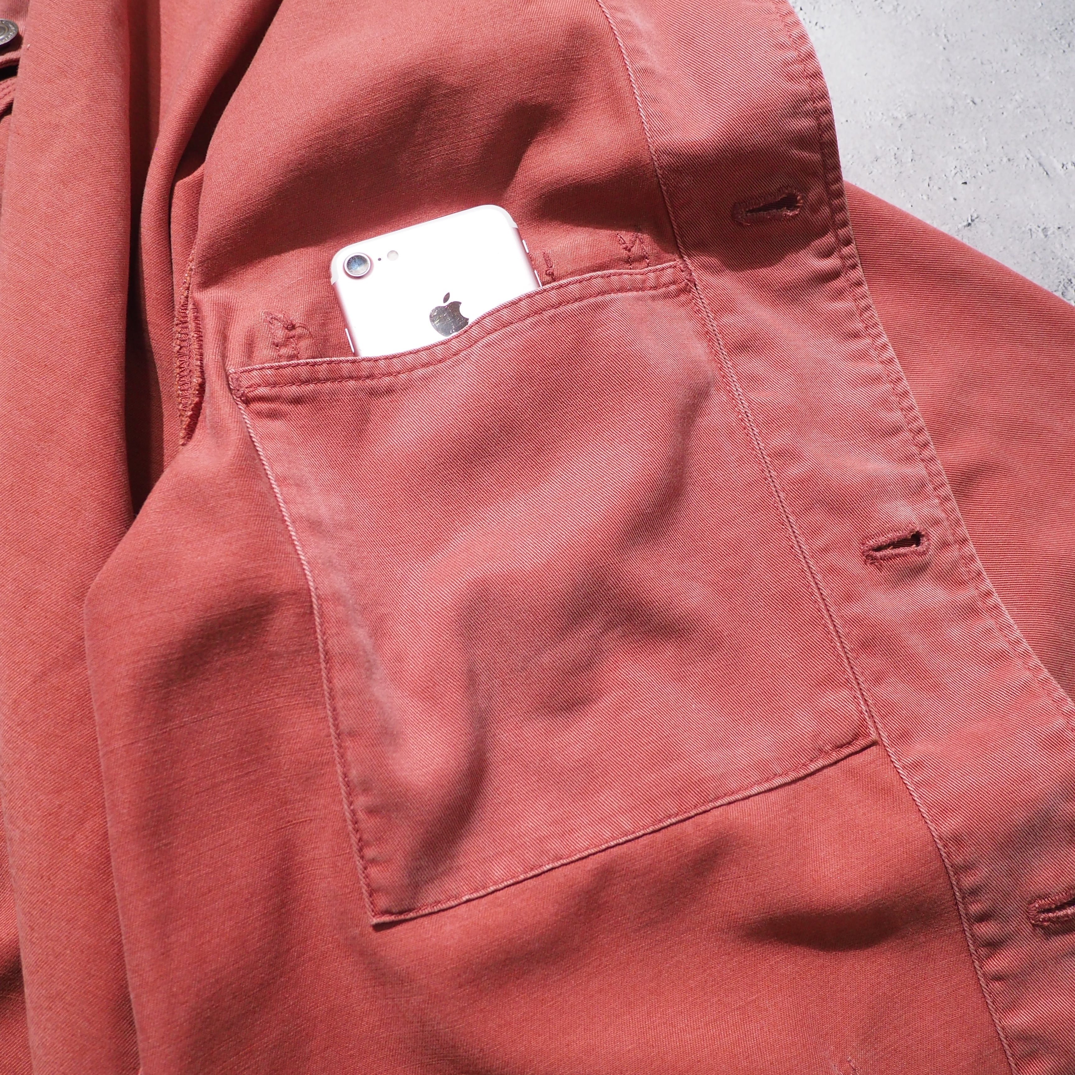 1980s " 紅鶴 " Beautiful Flamingo pink Color vintage Coverall jacket