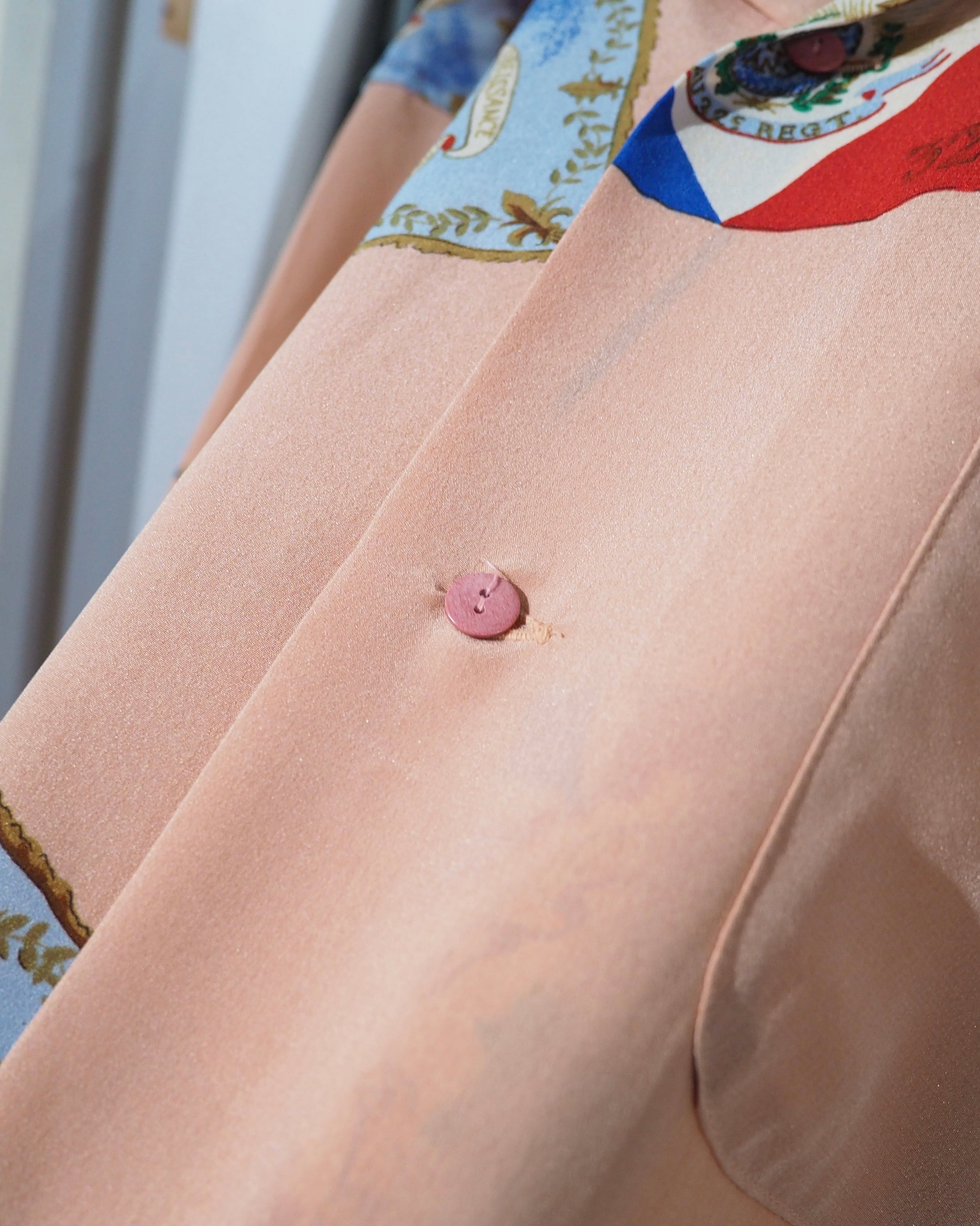 1990s " Karl Helmut " Flag pattern Design vintage SS open Collar shirt