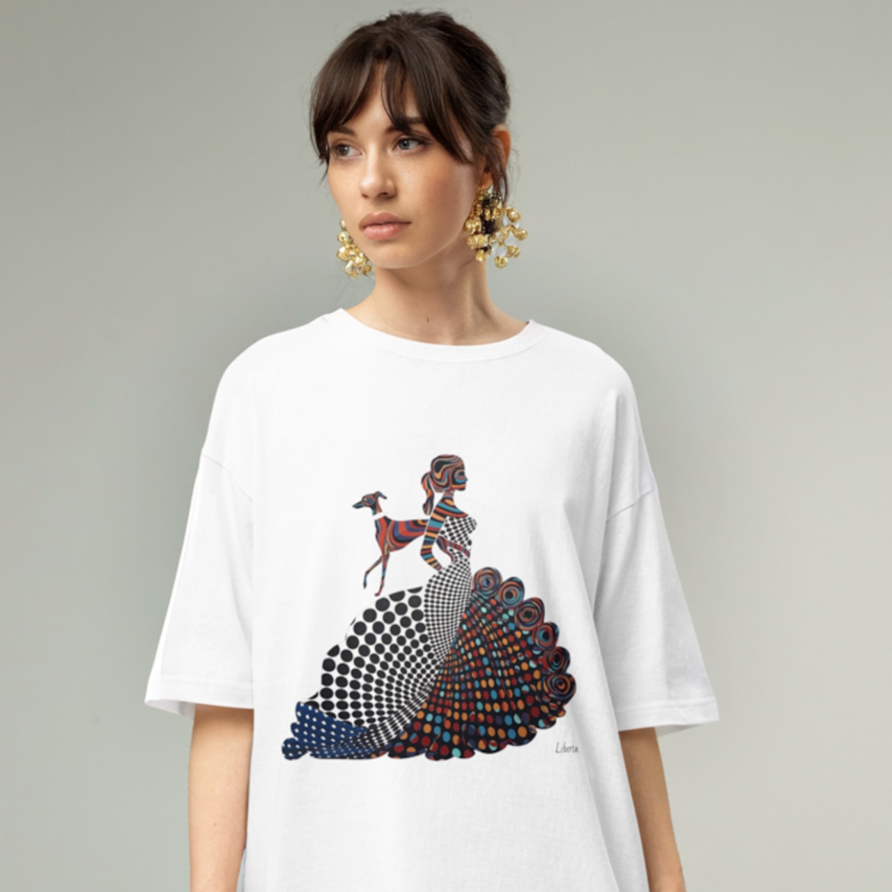 Vibrant Illusions ユニセックス ビッグシルエット Tシャツ A0124