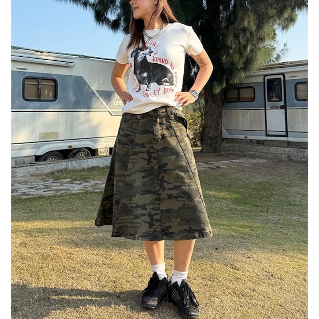 camouflage long skirt　迷彩ロングスカート　J2069