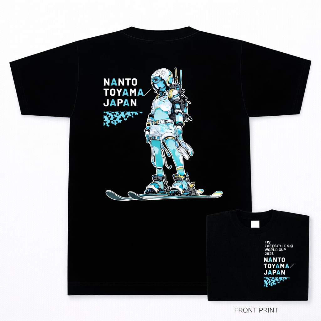 【公式Tシャツ】FIS モーグルワールドカップ 富山なんと大会 "ハシジマコウスケ Black"