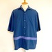 Switching Wide Regular Collar Shirts　Navy