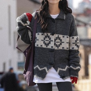 button-up knit coat　J00164