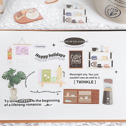 ★新品★メルティカフェ  フレークシール  4種セット フレークシール「喫茶アラモード・宙 茜色の夕日」- 海福雑貨通販部