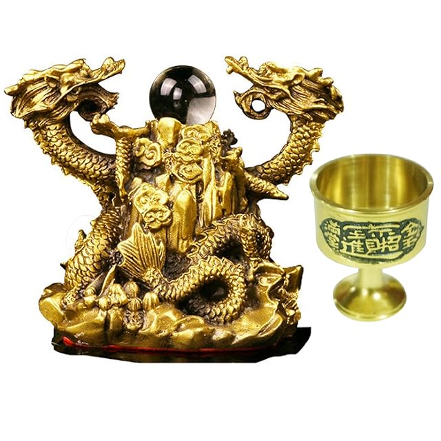 水晶彫刻 九尾の狐 置物 — 木製台座付き — — 透明な輝きに宿る、繊細な