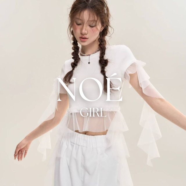 tulle frill sheer Tee