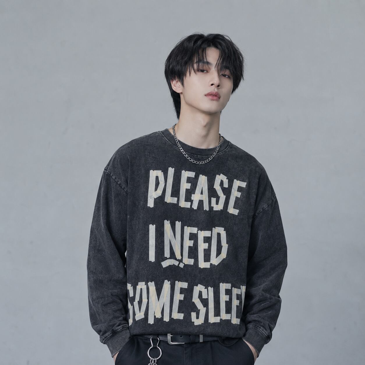 Letter print long sleeve T-shirt 0003