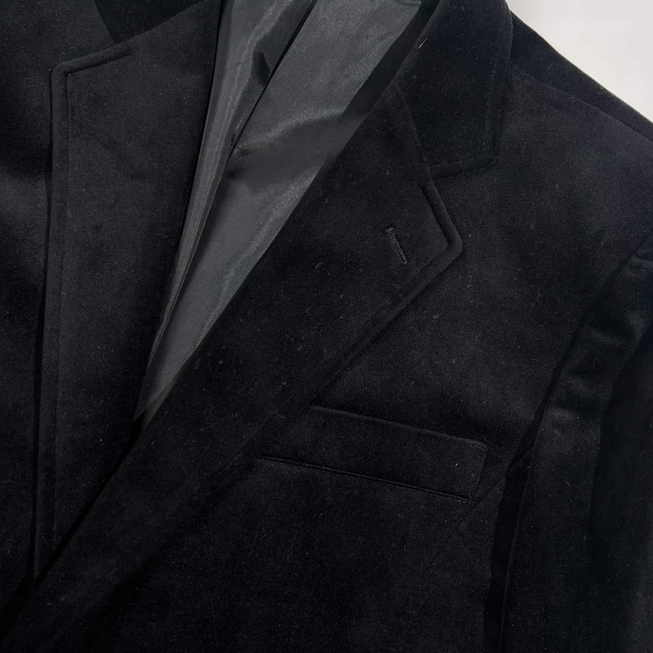 上下 PAGERO パジェロ セットアップ ベロア ベルベット テーラードジャケット スラックス スーツ 上(M)下(82)/ブラック メンズ