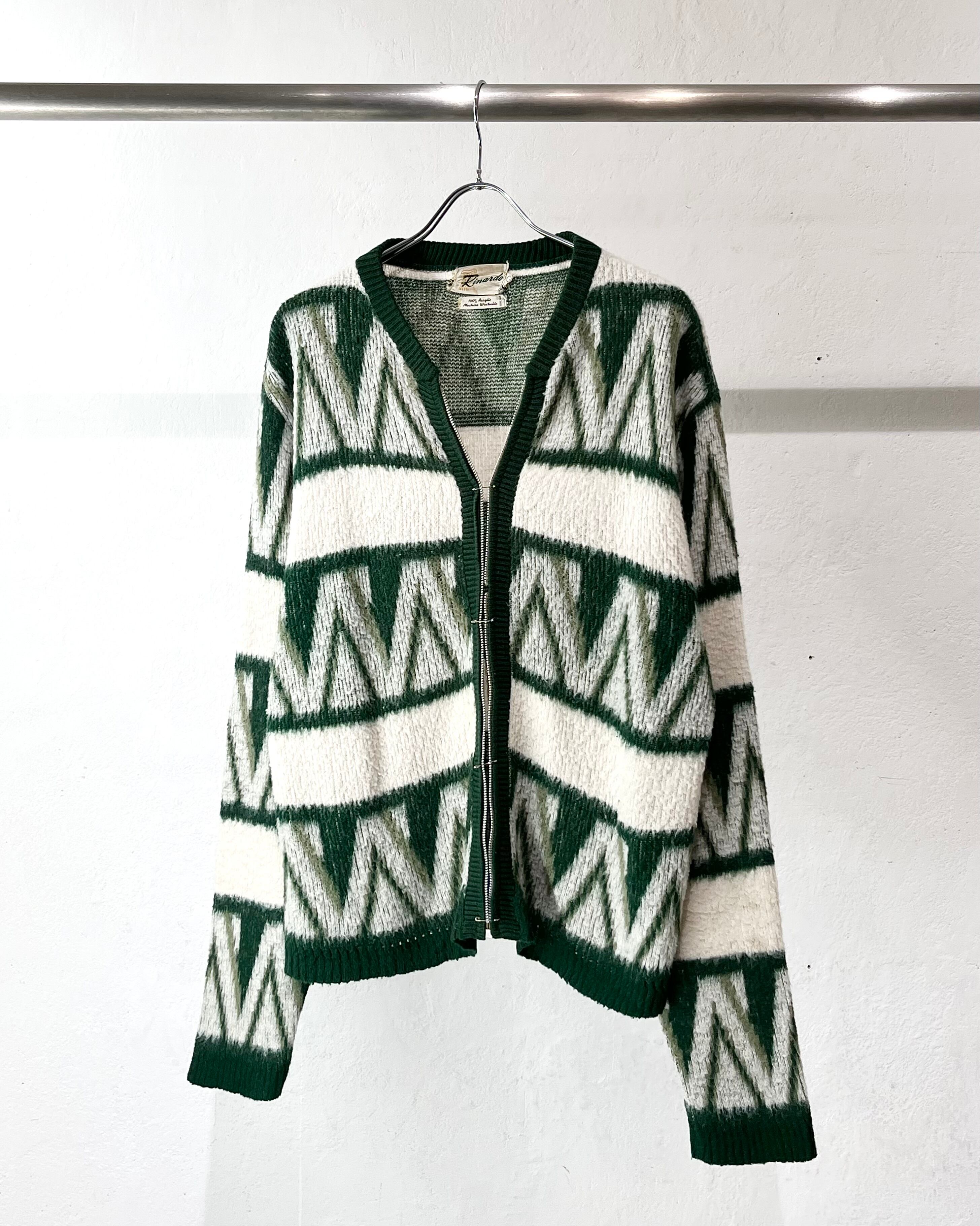 60s~ Rinardo Zip-up? Acrylic Knit Cardigan