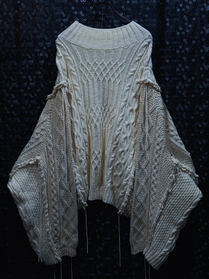 "再倖築"vintage fisherman docking custom pull over knit