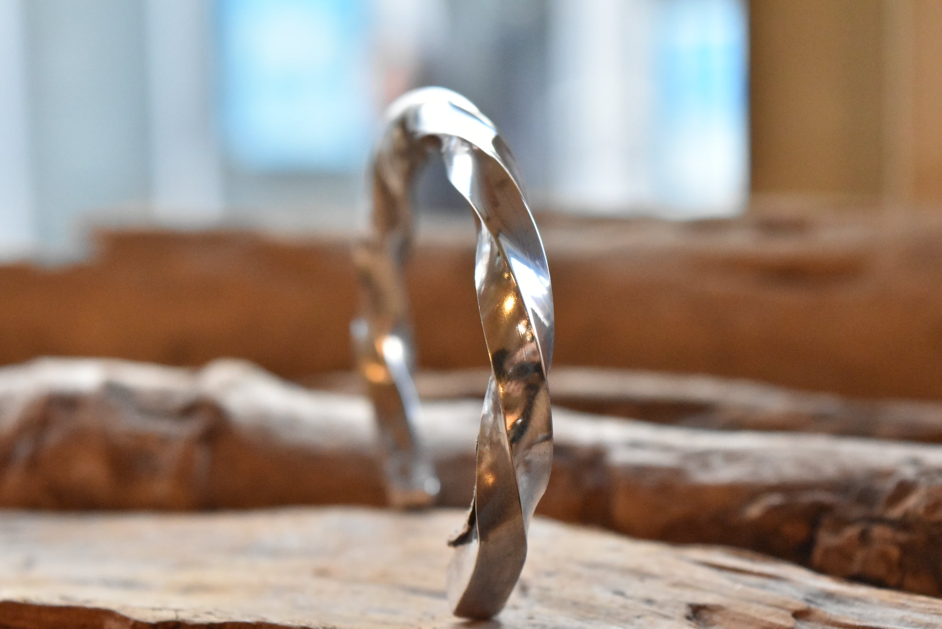 FARWEST ファーウェスト　日本製　K18 平打バングル　シルバー925 5mm ツイストバングル | FARWEST silver smith