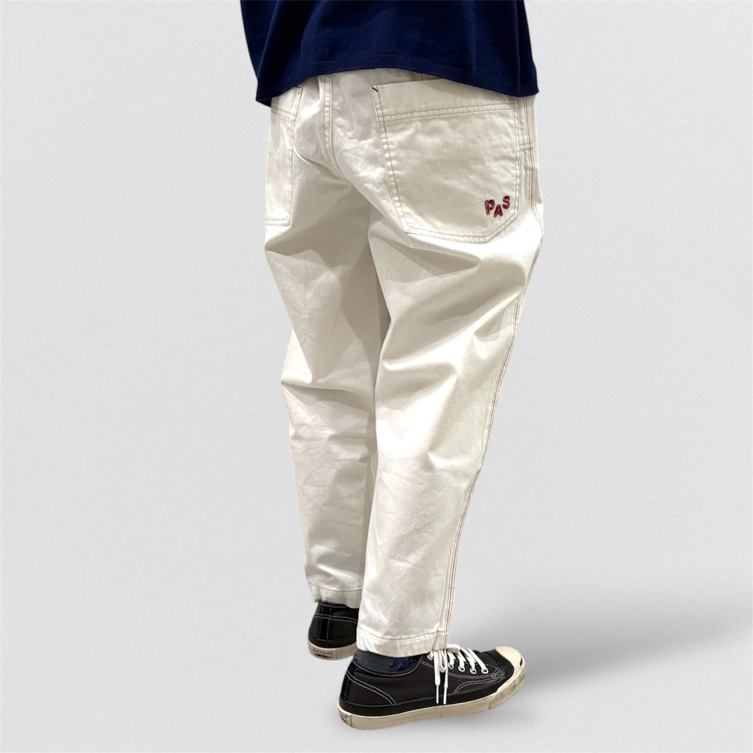 pas a pas side color stitched denim easy pants 5108 | CoCo Cuore