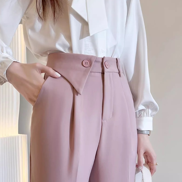 asymmetric waistband pants(2color)＜p1863＞
