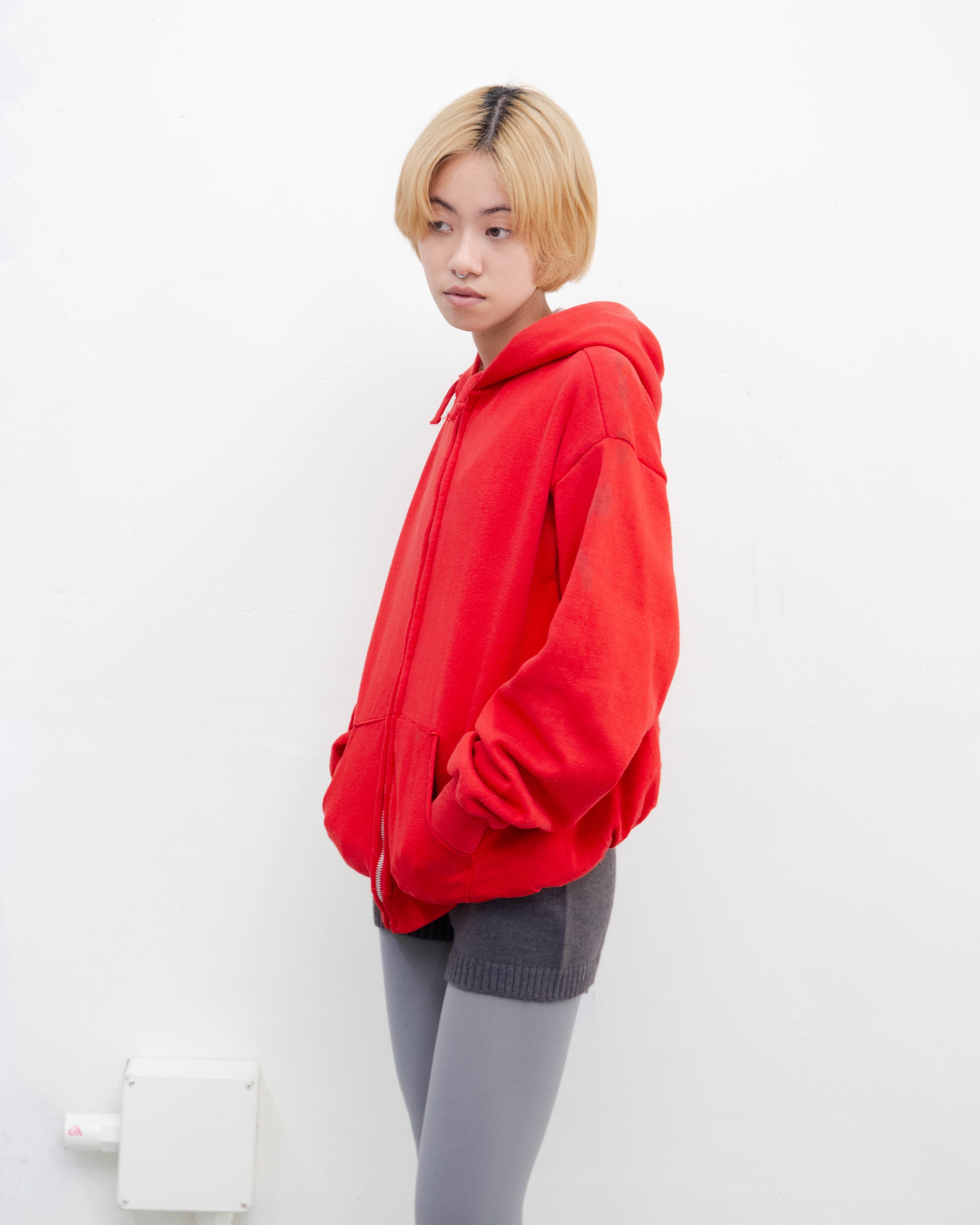 1980s good damaged thermal lined full-zip hoodie | LUIK FINN