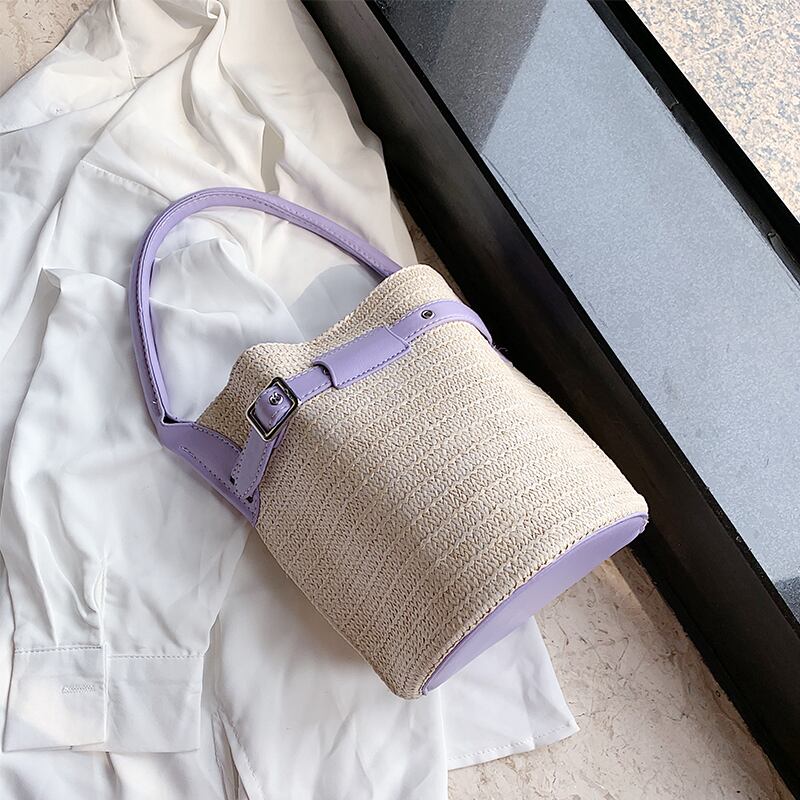 スモールバッグレディースバッグ2020人気のニューウェーブオールマッチウーブンショルダーメッセンジャーバッグinsファッションポータブルバケットバッグ Tiancai_Wing_Bag7401468