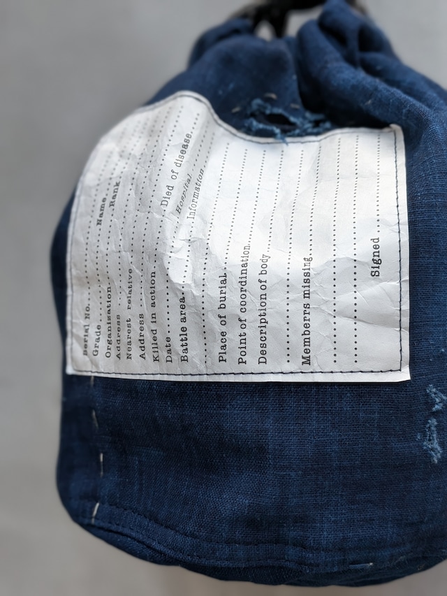 BAA COSTUME MFG. "PERSONAL EFFECTS BAG L" NATURAL INDIGO : 5
