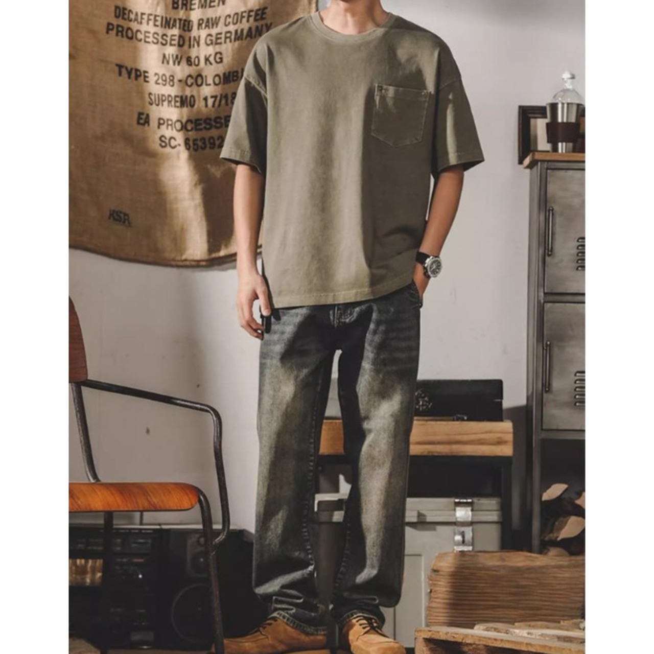 パッチポケットヴィンテージデニムパンツ 10214