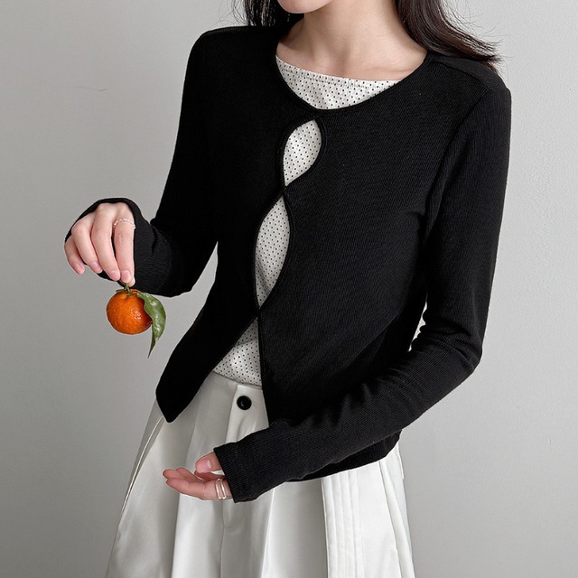 layered-look dot top　J00517