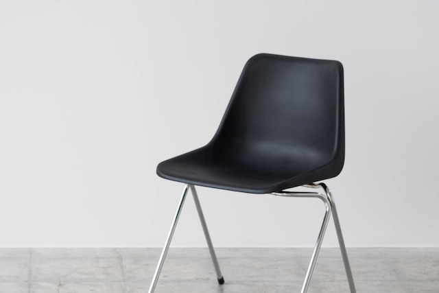 ROBIN DAY POLYSIDE CHAIR/ CHROME FRAME (Black)