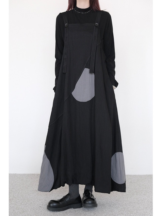 Loose polka dot jumper skirt [T2668]