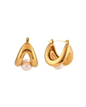 Pearl layred pierce【アレルギー対応】