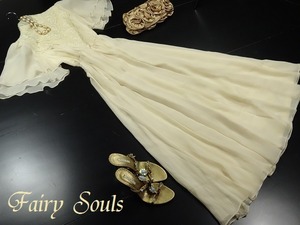 ★送料無料★7～9号(S～M)☆レース飾りシフォンのロングドレス(OPN5036)