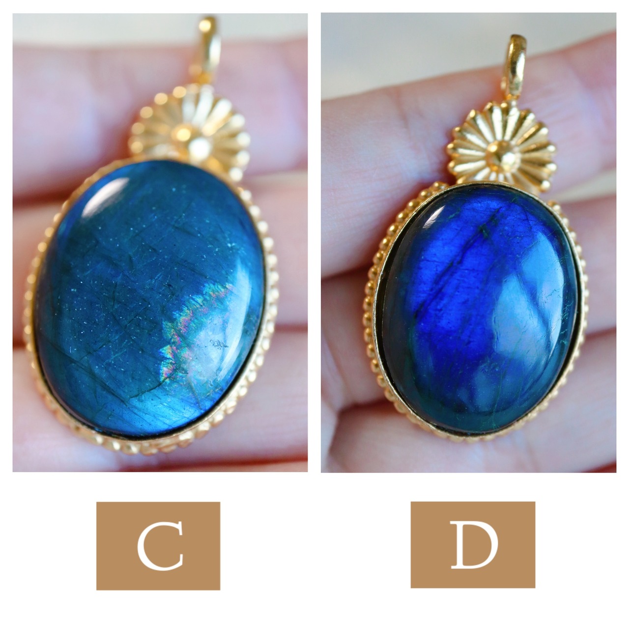 Flower×Labradorite Necklace(マダガスカル産セミオーダーフラワー×ラブラドライトネックレス)