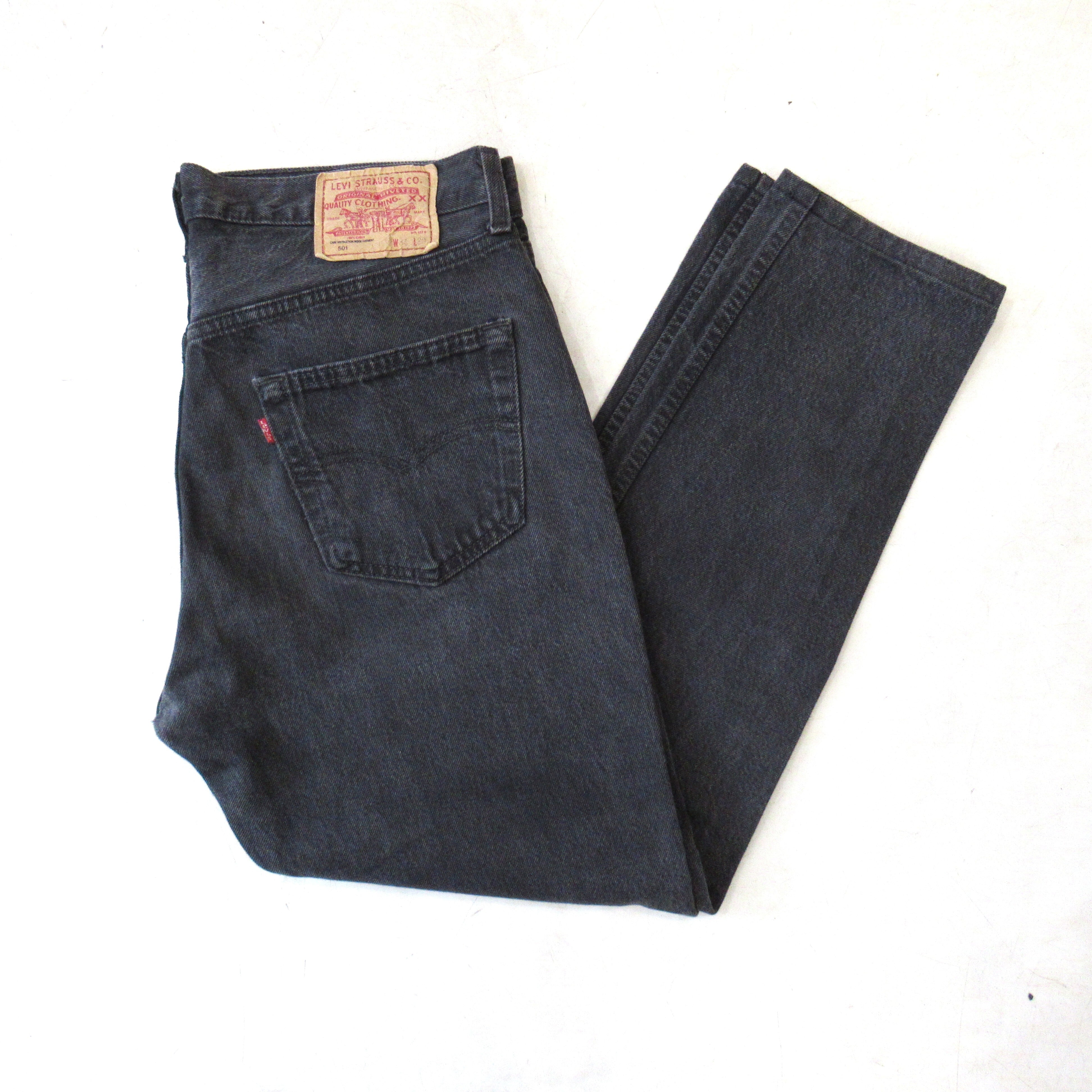 96S Levis 501 OD Black Denim Pants【W34 L30（実寸W34 L29）】 | drop by