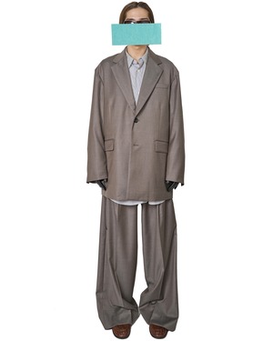ssstein "EXTRA FINE WOOL OVERSIZED SINGLE BREAST LONG JACKET〔GREYGE〕"