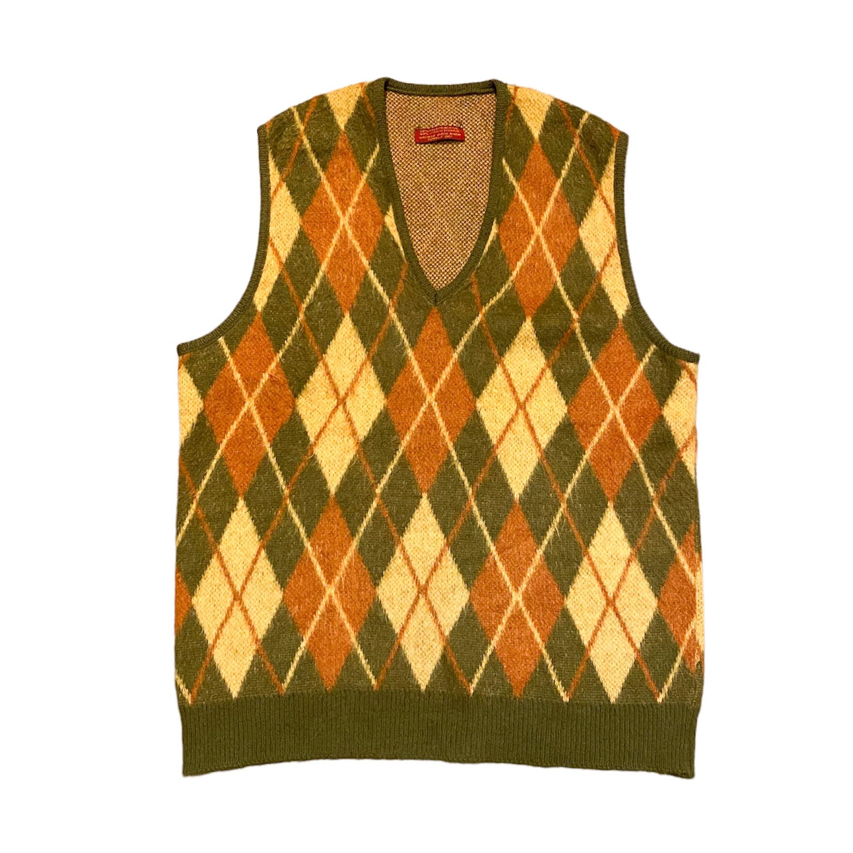 〜70's Argyle Mohair Knit Vest / モヘア モヘアニット セーター