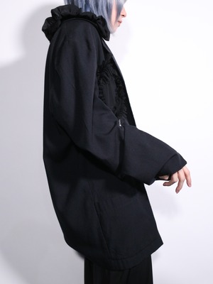 REMAKE / lace frills and pearl custom easy tailored jacket