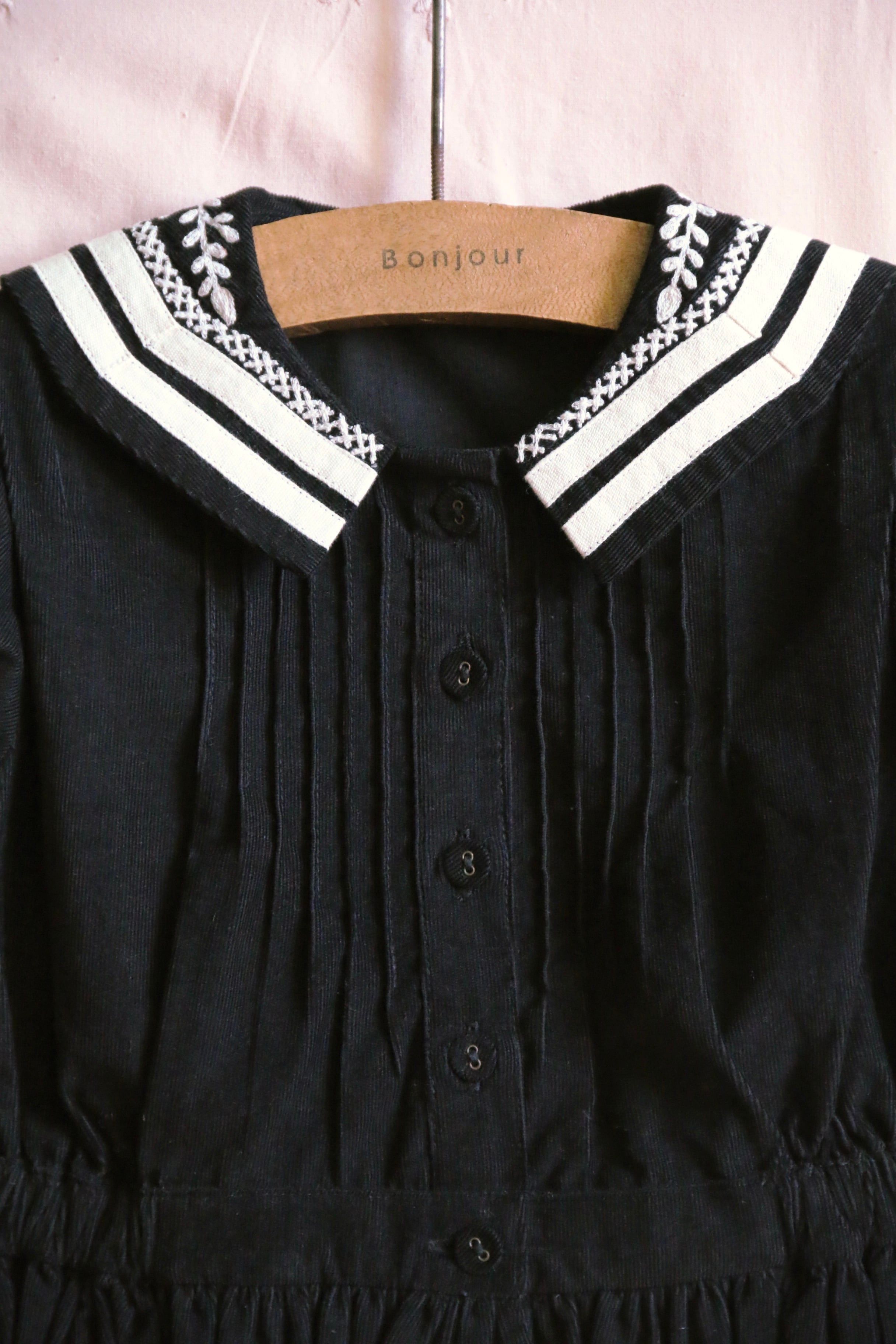 Bonjour diary ブラウス　8Y BONJOUR DIARY Sailor blouse black baby cord 8-12y *10/3(金