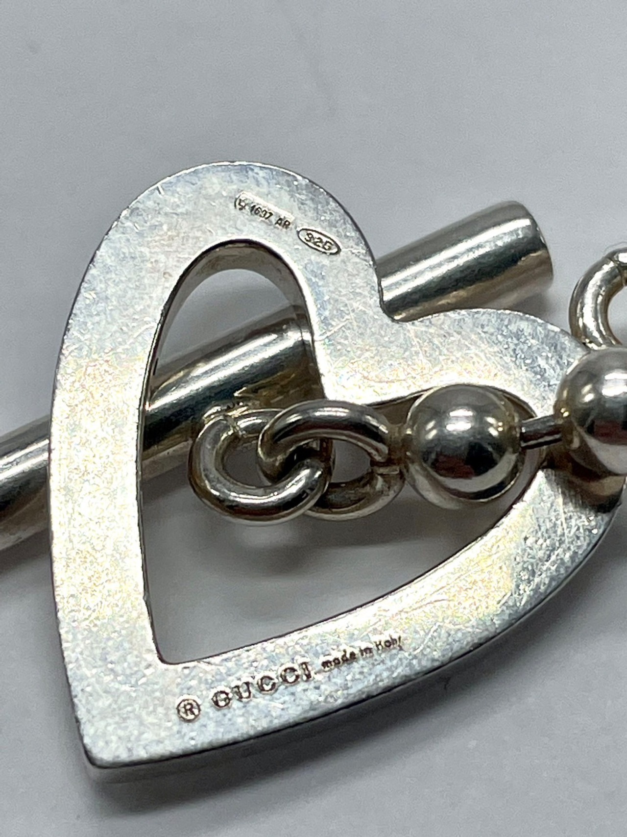 GUCCI ハート ボールチェーンネックレス sv925