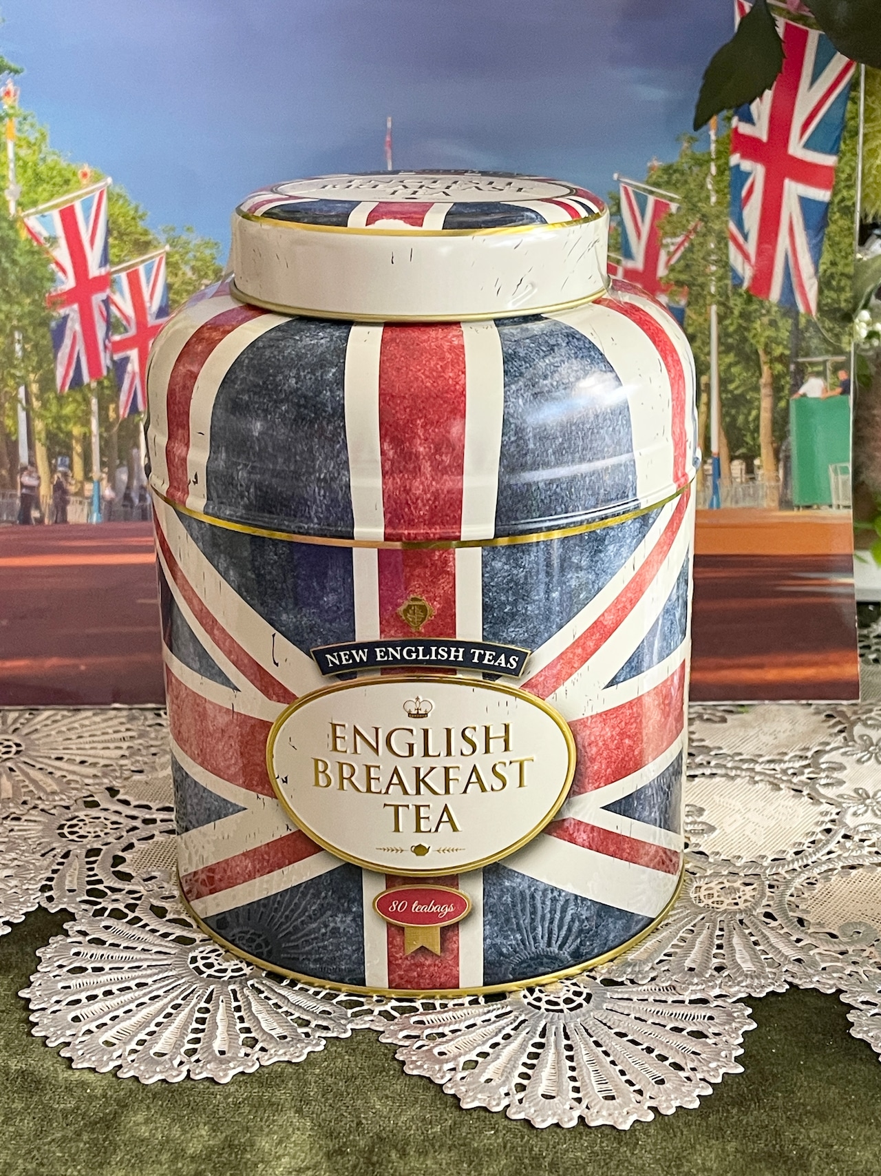 『New English Teas』ユニオンジャック缶（イングリッシュブレックファスト）80ティーバッグの画像01