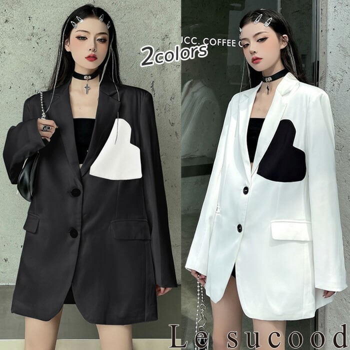 Le sucood】【お支払い確認後20日以内発送】モノクロハートレディース