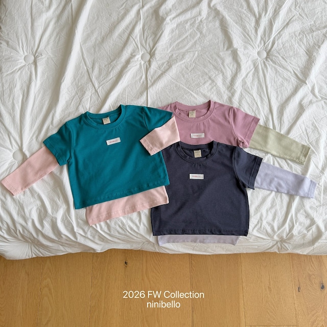 【取寄】ninibello|layered short sleeve set|レイヤード半袖セット|XS-2XL|kids|26 autumn