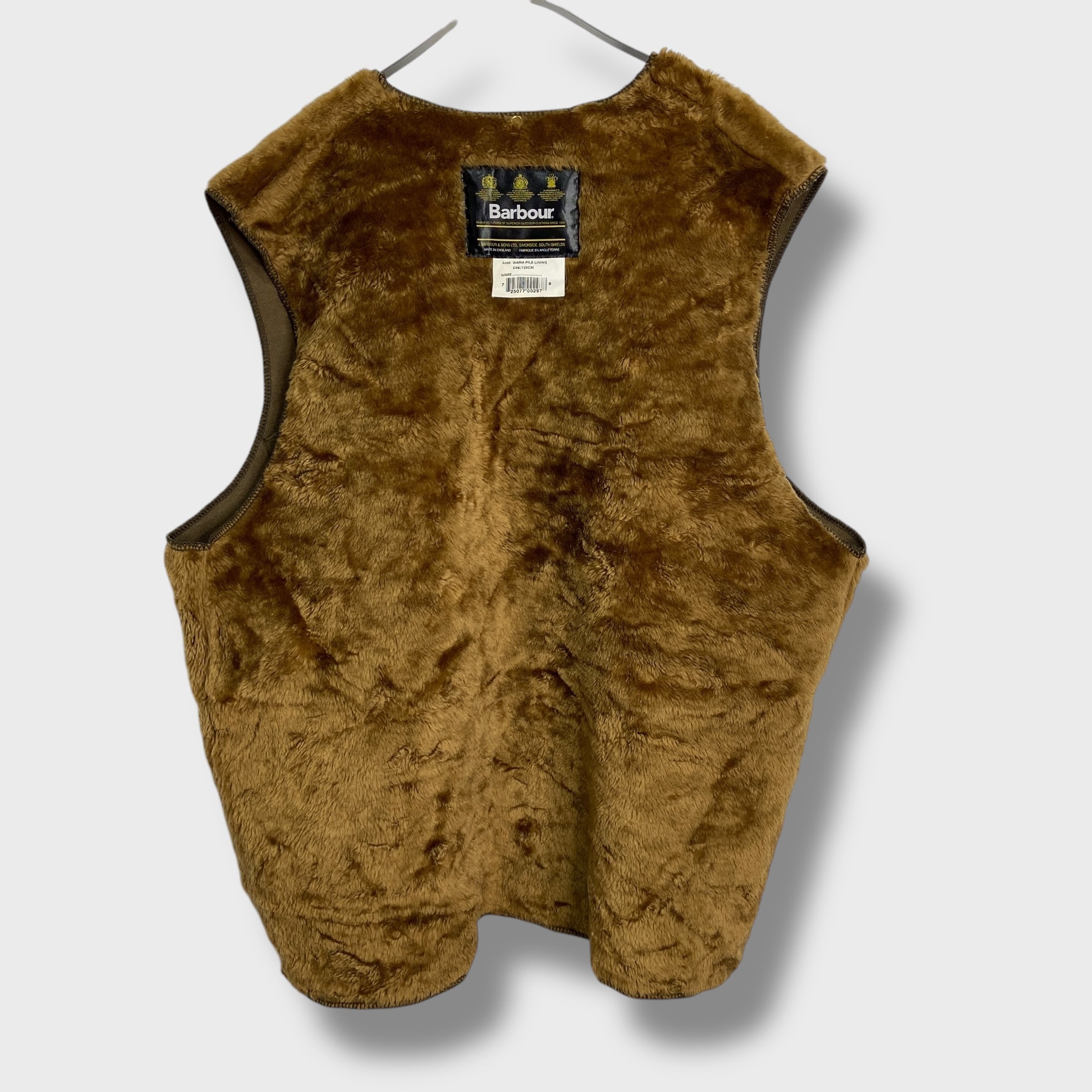 未使用級XLサイズ相当　バブアー　ボアライナー　ベスト　42サイズ　ブラウン Barbour バブアー ボアライナーベスト リバーシブル ブラウン XL相当