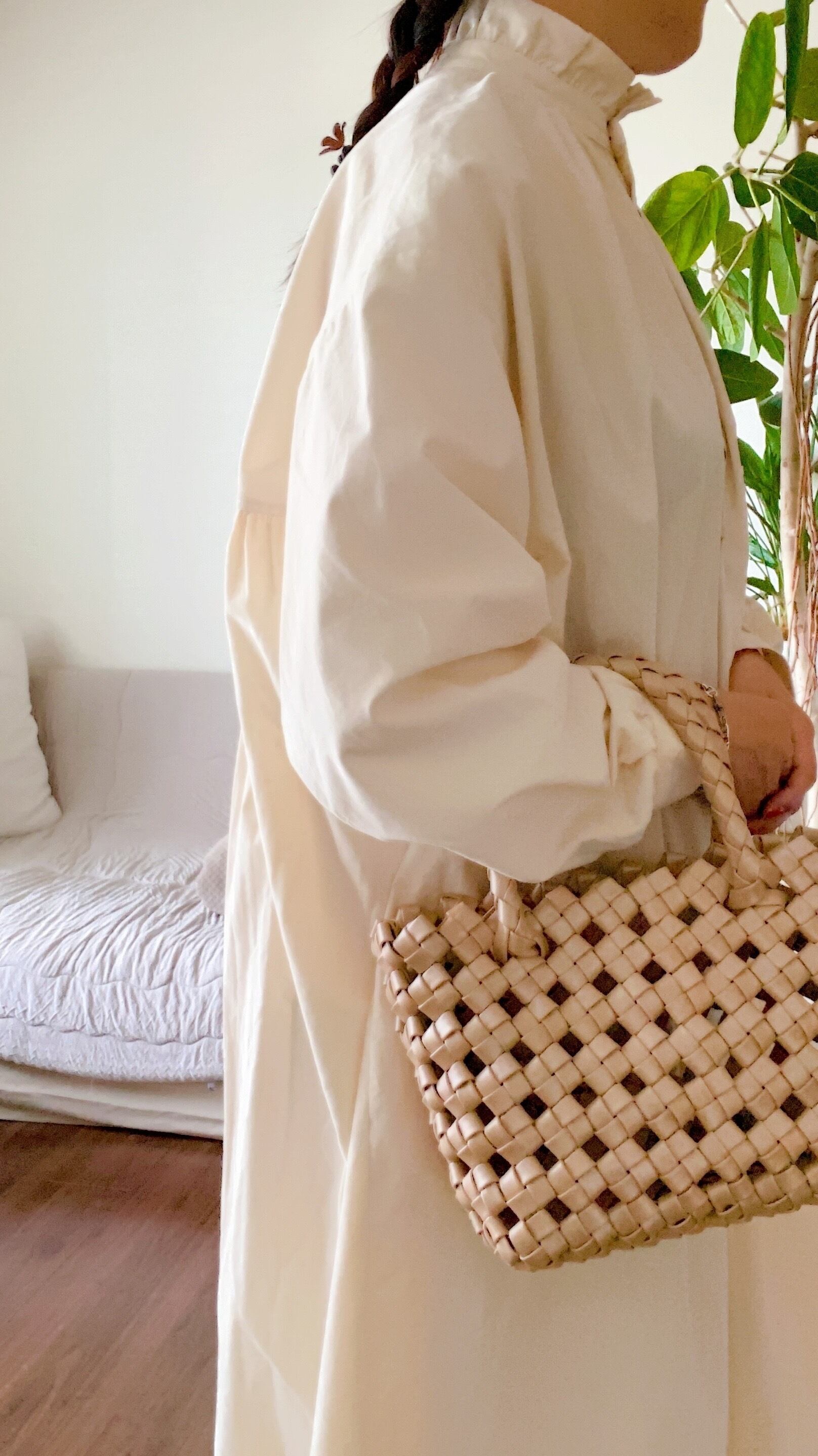 SALE1点商品】 レザーバスケットバッグ(ナチュラル) | Allamanda