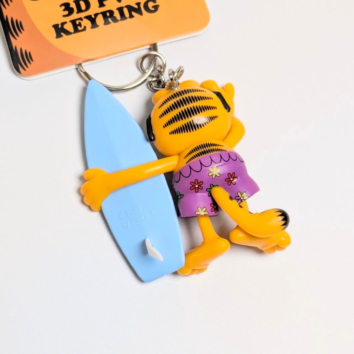 【 Garfield ( ガーフィールド ) 】 3D PVCキーホルダー 『 サーフィン♪ 』 〚アメリカン雑貨 アメトイ〛