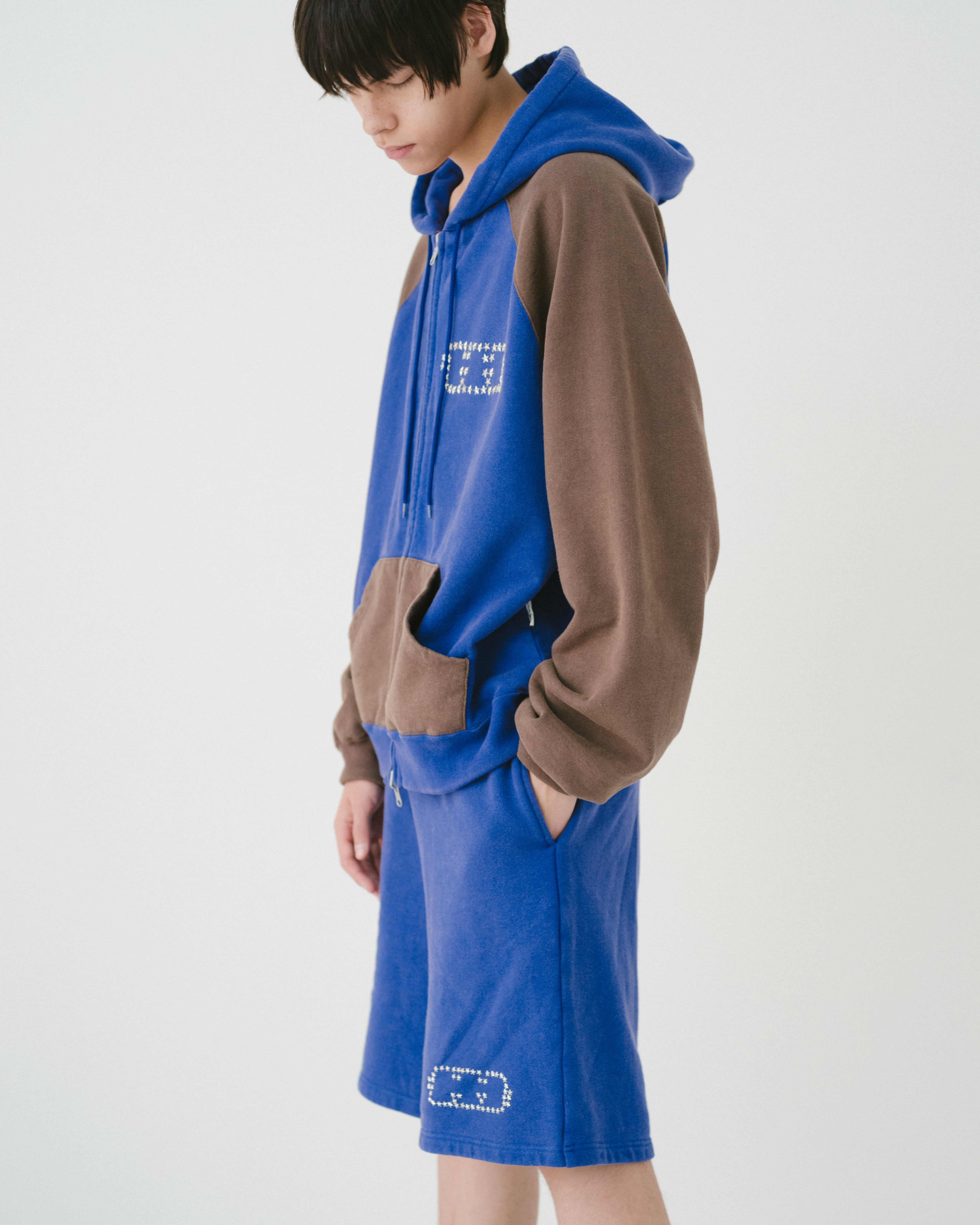 Fade damage zip up hoodie（BLUE） | TTTMSW