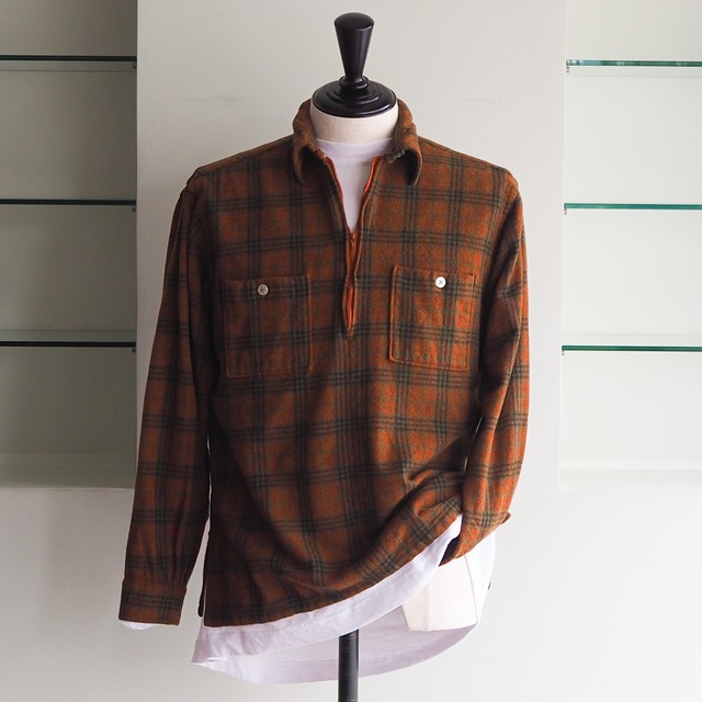 50s-60s Donegal Half Zip Wool Shirts