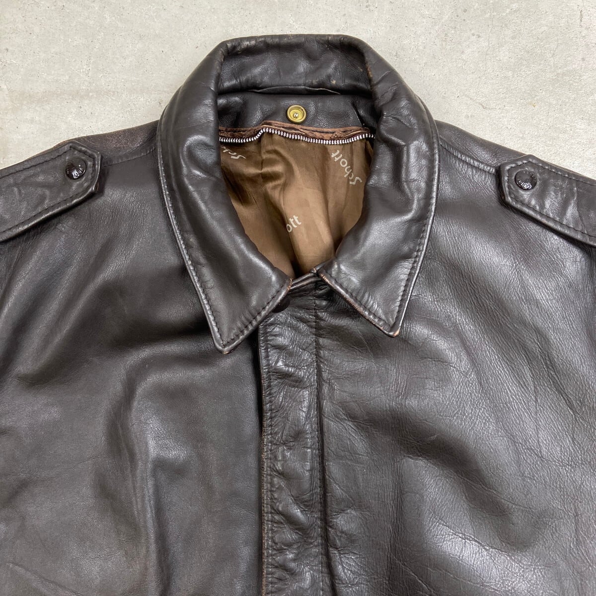 80年代 Schott ショット A-2タイプ レザーフライトジャケット メンズXL