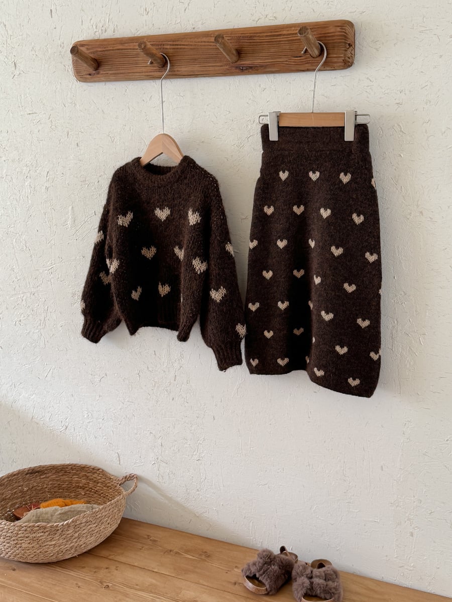 ハートニットロングスカート