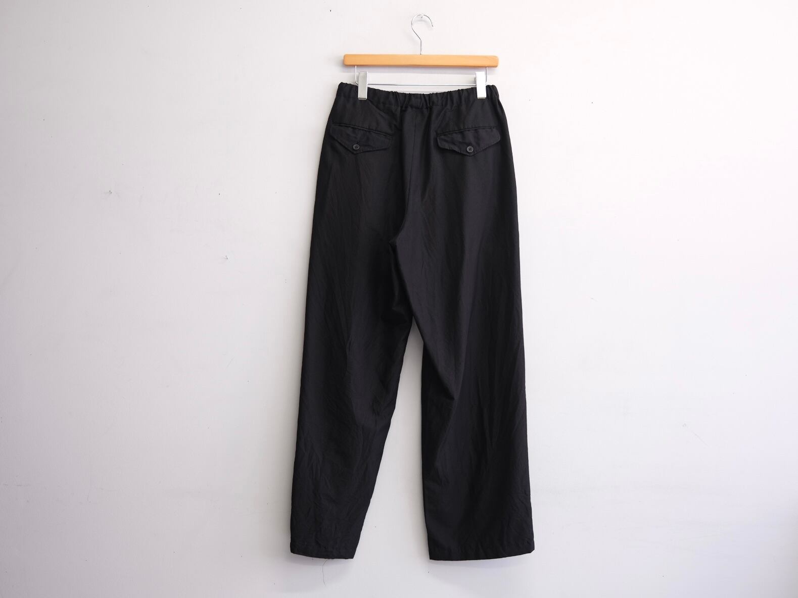 ULTERIOR” WASHED WOOL SILK TWILL DRAWSTRING PANTS BLACK” | Lapel