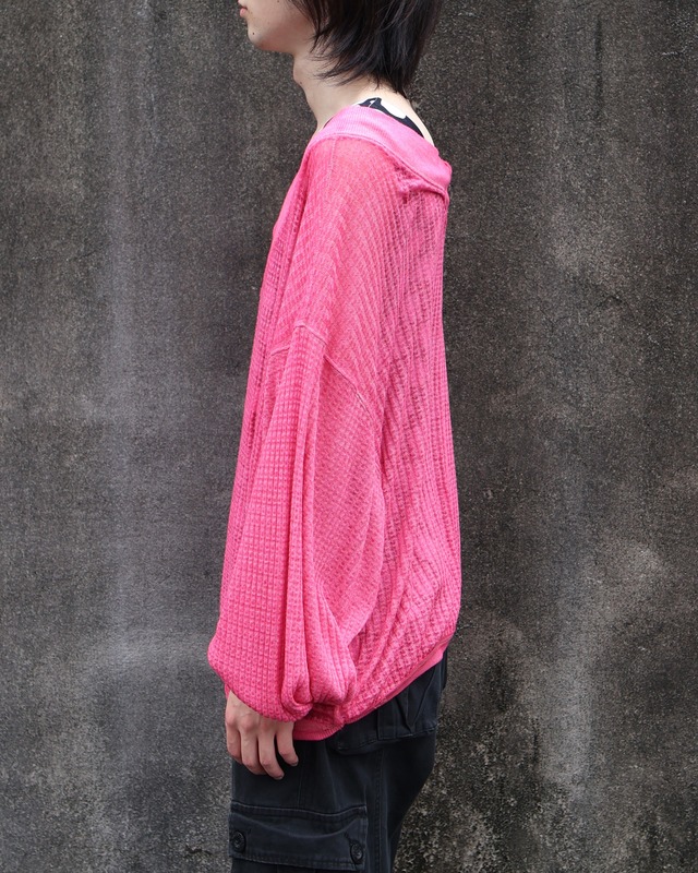 drop shoulder Vneck summer knit