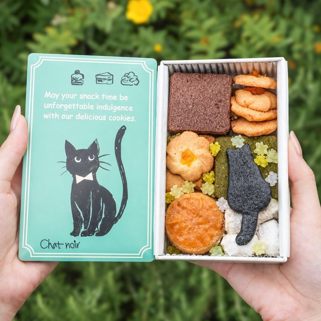 黒猫のクッキー缶『エメラルド』