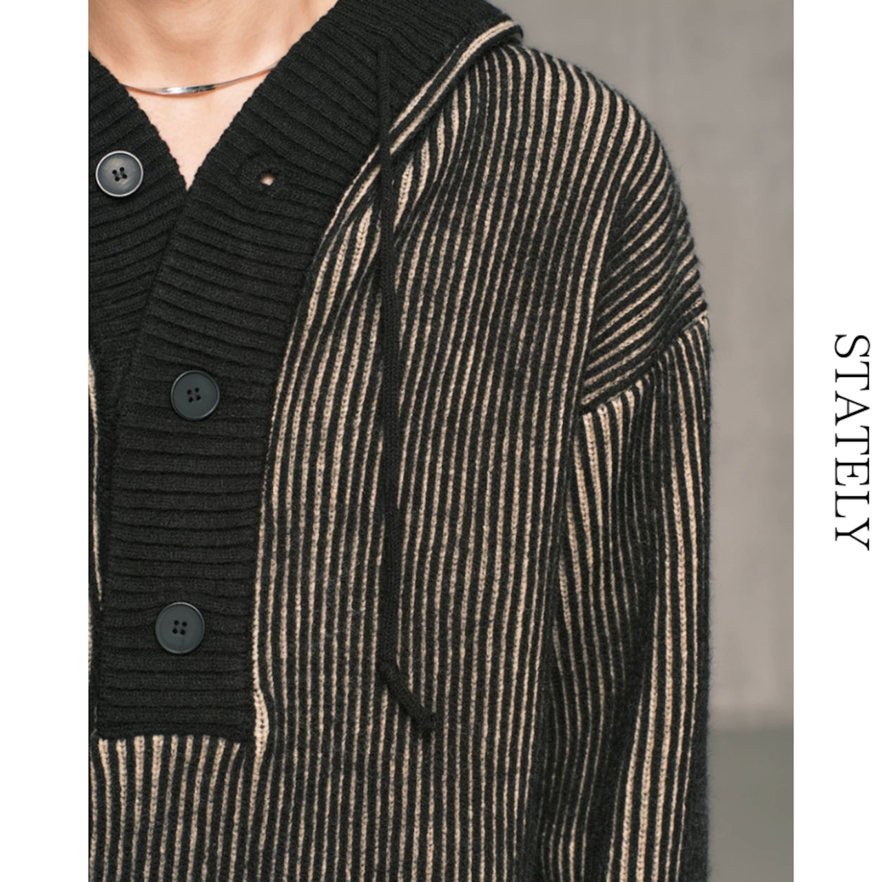 Stripe Hood ニットプルオーバー/3color_T112・画像8